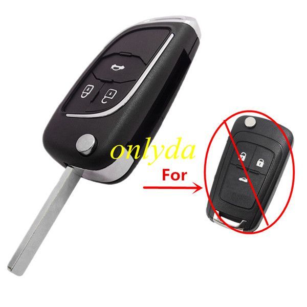 3 button modified folding remote control key shell with hu100 blade