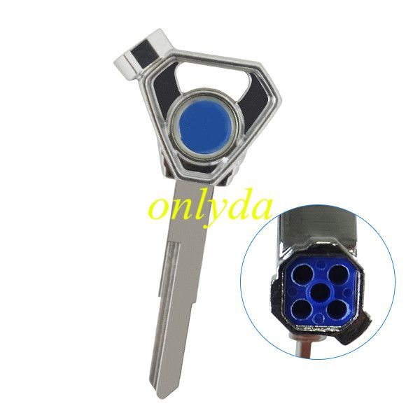 Motorcycle transponder key blank with right blade