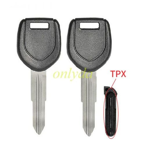 transponder key blank with left blade