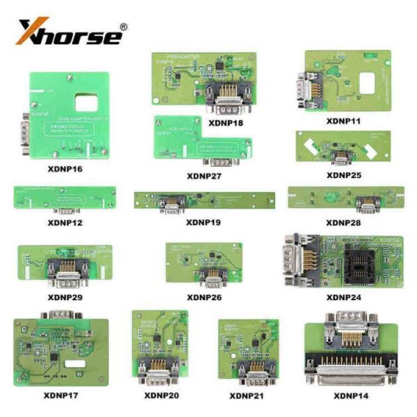 Xhorse Solder-Free Adapters Work with MINI PROG and KEY TOOL PLUS All Adapters are optional, work with both MINI PROG and KEY TOOL PLUS. Package List 1pc x XDNP11 for BMW-CAS3-ADAPTER 1pc x XDNP12 f