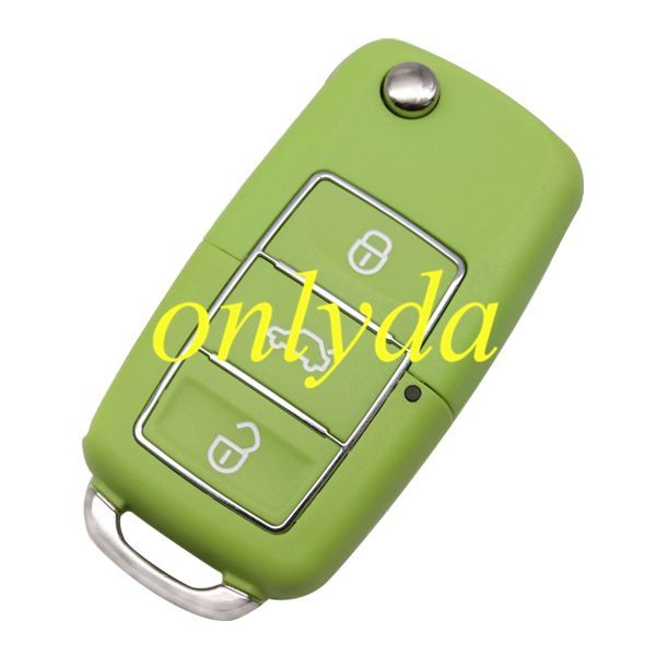 For VW 3 button waterproof remote key blank （green）