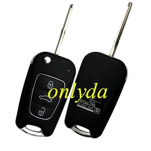 for hyun 3 button flip remote key shell with left blade