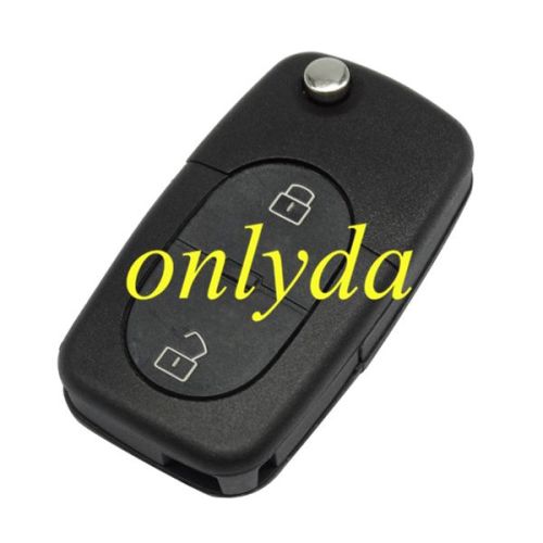 For VW 2 Button remote key blank with 1616 battery model （audi Style)