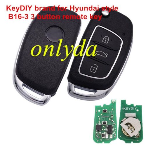 KeyDIY brand for Hyundai style B16-3 3 button remote key