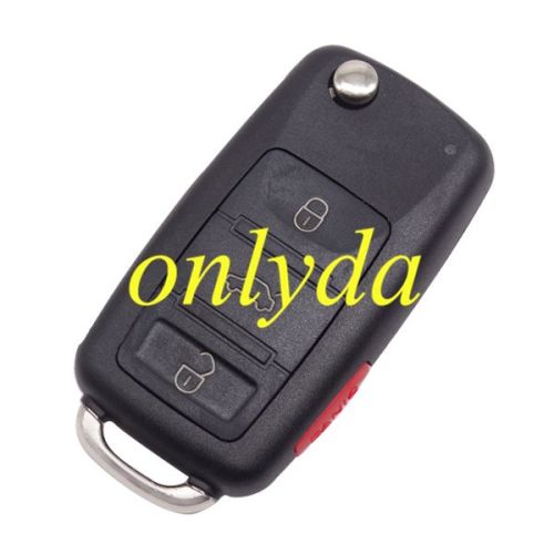 For Audi 3+1 button A8 Remote key blank with panic button