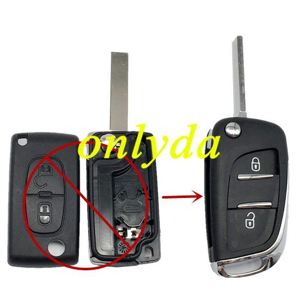 For modified Citroen replacement key shell with 2 button with HU83 blade