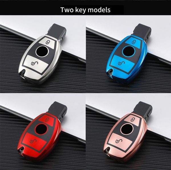 Benz 2button TPU protective key case,please choose the color