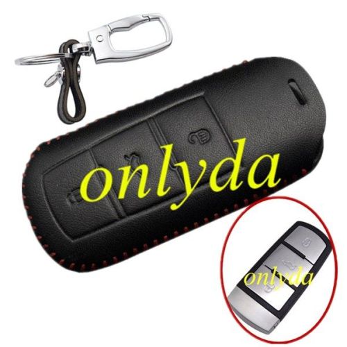 For VW 3button key leather case for VW CC,GOLF