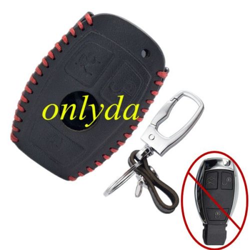 For Benz 3 button key leather case used for C180 C260 C-class E-class GLK ML S-class