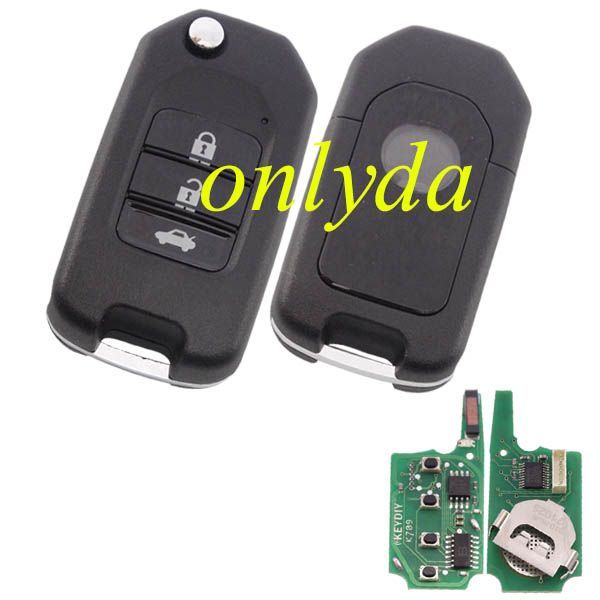 keyDIY brand for Honda style 3 button keyDIY remote NB08-3 universal