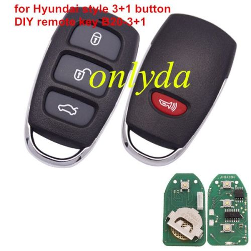 keyDIY brand B20 3+1 button remote key