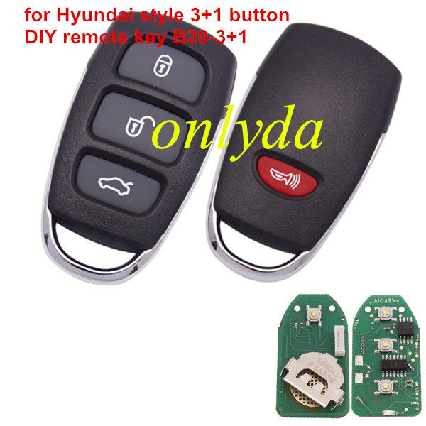 keyDIY brand B20 3+1 button remote key