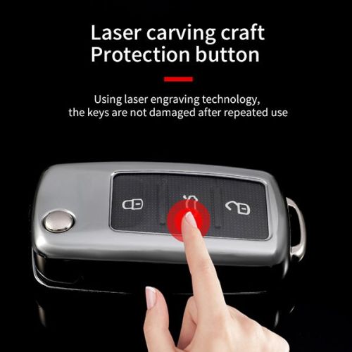 for VW TPU protective key case black or red color, please choose
