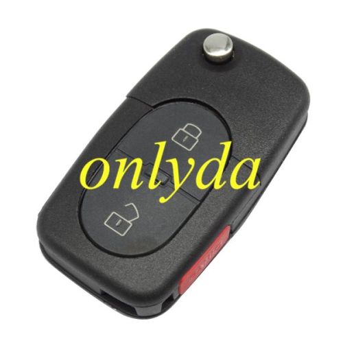 For Audi big battery, 2+1 button remote key blank with panic 2032 model