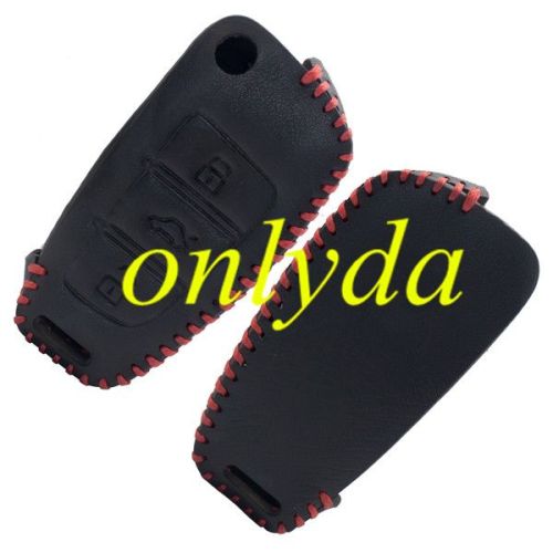 For Audi 3 button key leather case used for Q3 Q7 A3 A1 TT R8