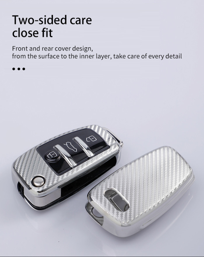 Audi A3/Q3/Q2L/A1/S3 3 button TPU protective key case, Transparent button , please choose the color