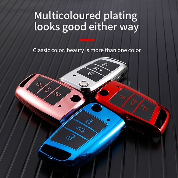 VW 3 button TPU protective key case please choose the color