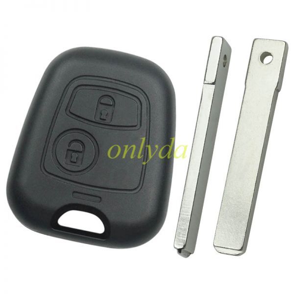 For Citroen 2 button remote key blank with VA2 blade with metal lo
