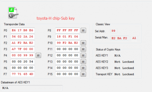 For Toyota H chip. P5, P6 is unlocked Model:SUB WS21-00 59A0NCG