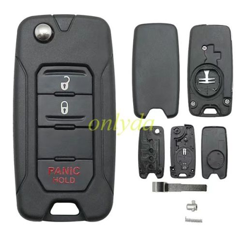 Jeep 2+1 button remote key shell without logo