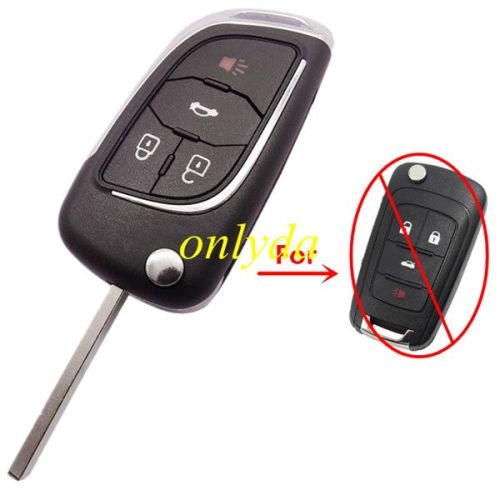 3+1 button modified folding remote control key shell with hu100 blade