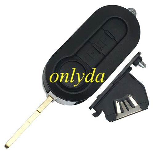 For Fiat 2 button remote key blank black color with battery clamp