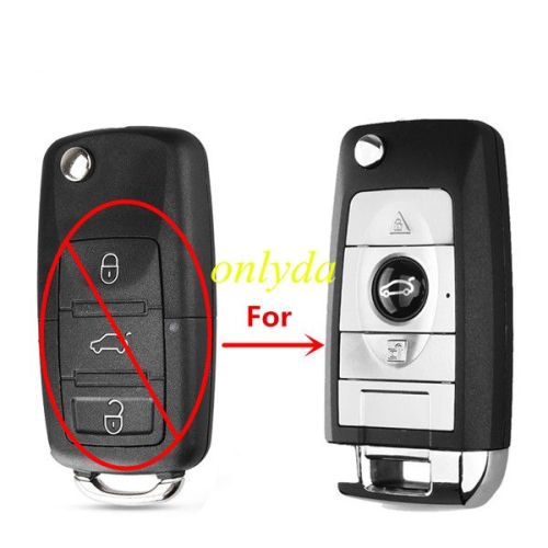 3 button modified remote key blank without blade