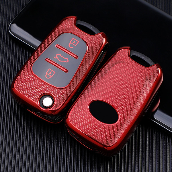 Hyundai K2 K5 3 button TPU protective key case, Transparent button, please choose the color