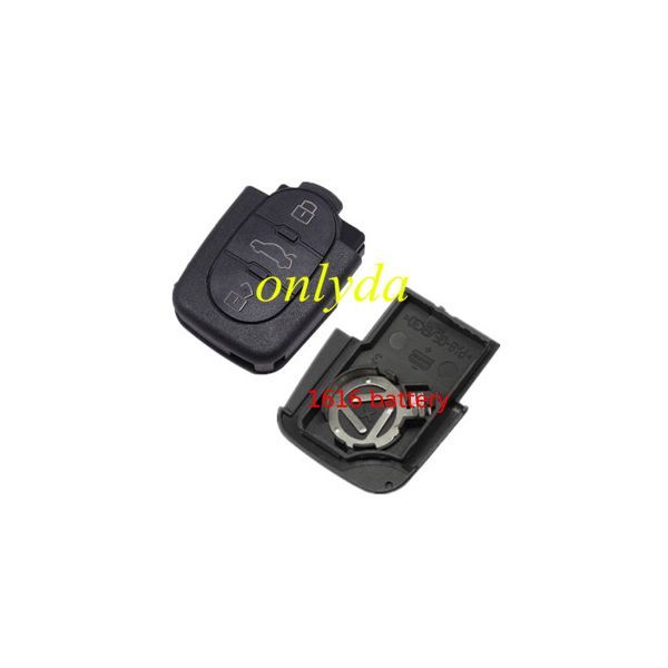 For Audi Small battery 3 button remote key blank part without panic 1616 model