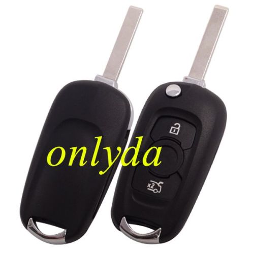 for Opel Vauxhall 3 button flip remote key shell with HU100 blade