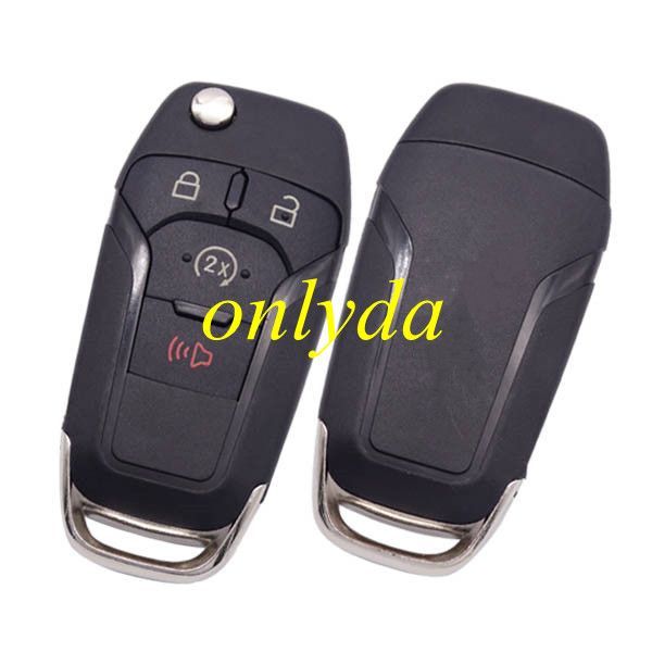 For Ford 3+1 button flip remote key shell with Hu101 blade