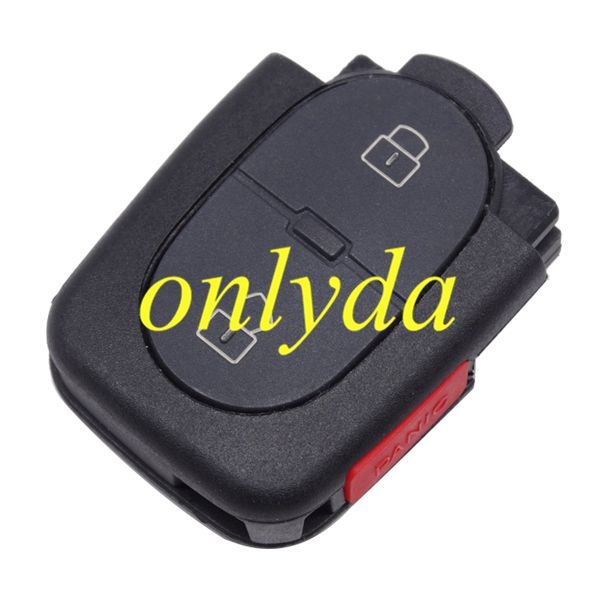 For Audi Small battery 2+1 button remote key blank part with panic 1616 model