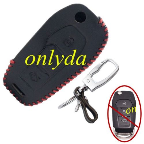 Ford 3 button key leather case used for new Mondeo 2013.