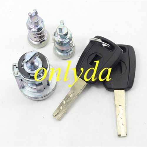 Fiat full set lock (indules ignition lock,left door lock,right door lock）