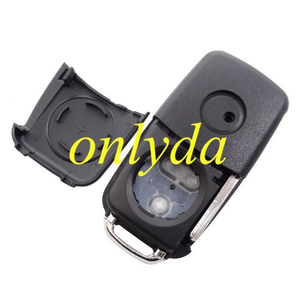 For VW 2 Button remote key blank with 1616 battery model （audi Style)