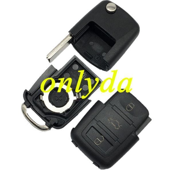 3 button remote key blank with HU66 blade square head
