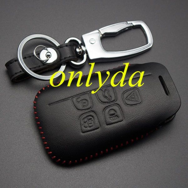 For Landrover 5button key learther case for RANGE ROVER, evoque, discovery,Freelander2 ,JaguarXK XF.