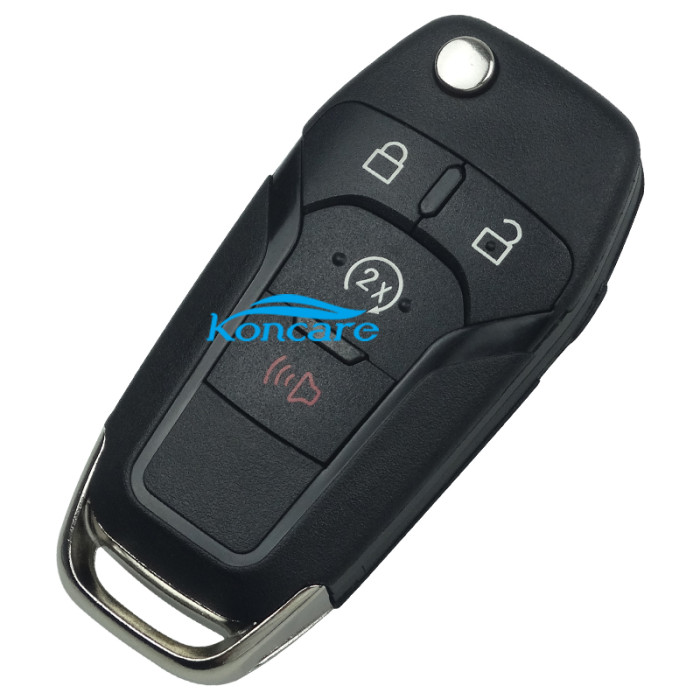 Ford 3+1 button flip remote key shell with Hu101 blade with logo