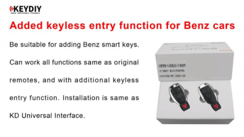 KEYDIY Added Keyless Entry Function for Benz Cars Add Smart Key