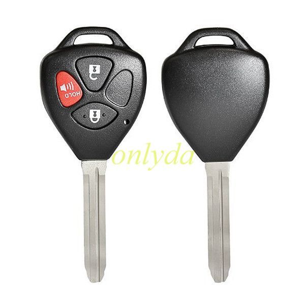 upgrade 2+1 button remote key blank with TOY43 blade