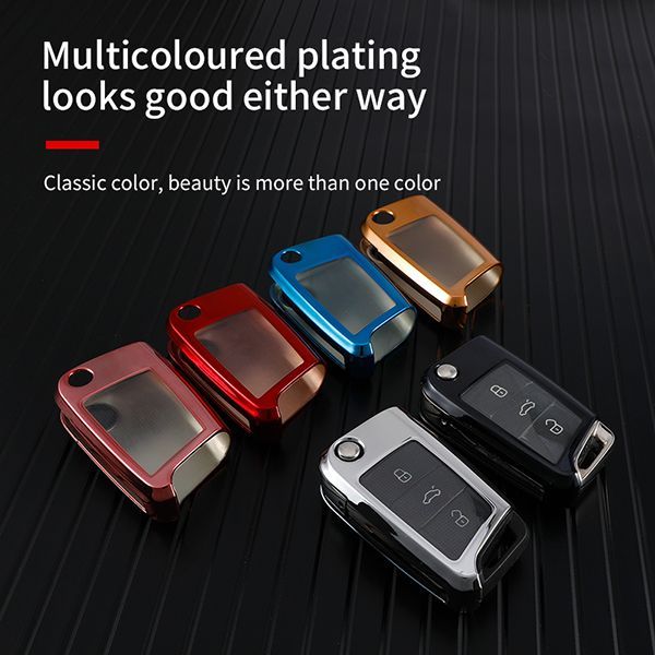 for VW TPU protective key case black or red color, please choose