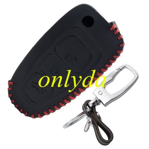 For Ford 3 button key leather case for Mondeo, Kuga, new Focus,