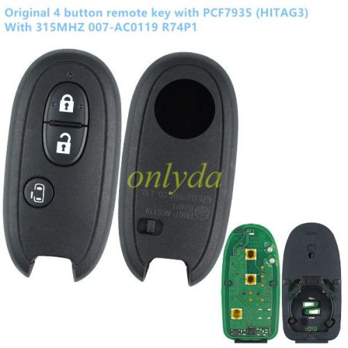 Original 4 button remote key with PCF7953(HITAG3)with 315mhz 007-AC0119 R74P1