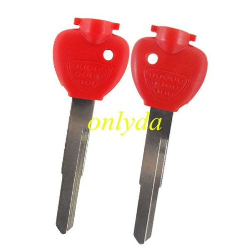 Motorcycle transponder key blank with left blade