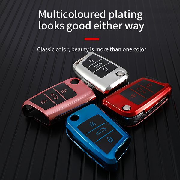 VW 3 button TPU protective key case please choose the color