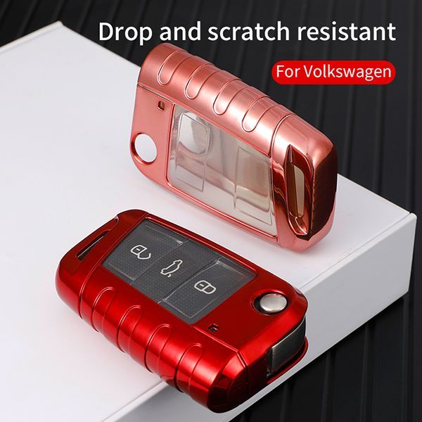 VW TPU protective key case black or red color, please choose