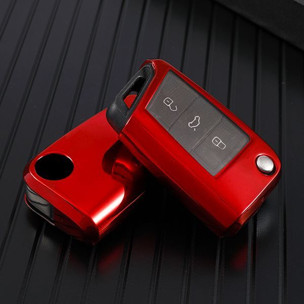 for VW TPU protective key case black or red color, please choose