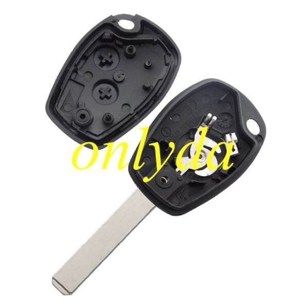 For Renault 2 button key blank with stainless steel battery clamp