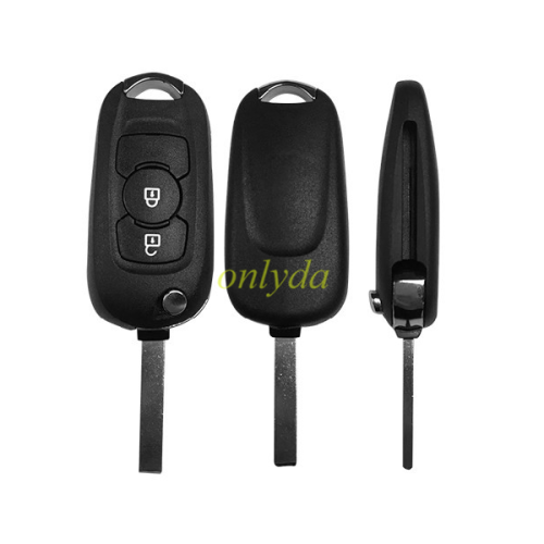 Opel Vauxhall 2 button flip remote key shell with HU100 blade