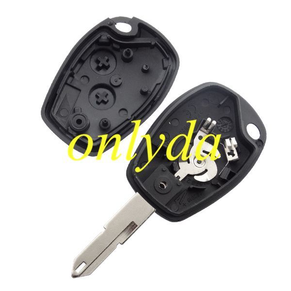 For Renault two button key blank with stainless steel battery clamp
